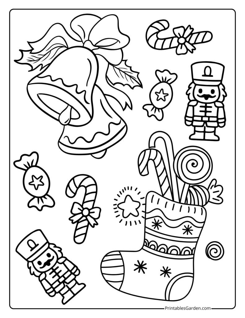 Christmas Coloring Pages — Nutcracker & Stocking | Printables Garden