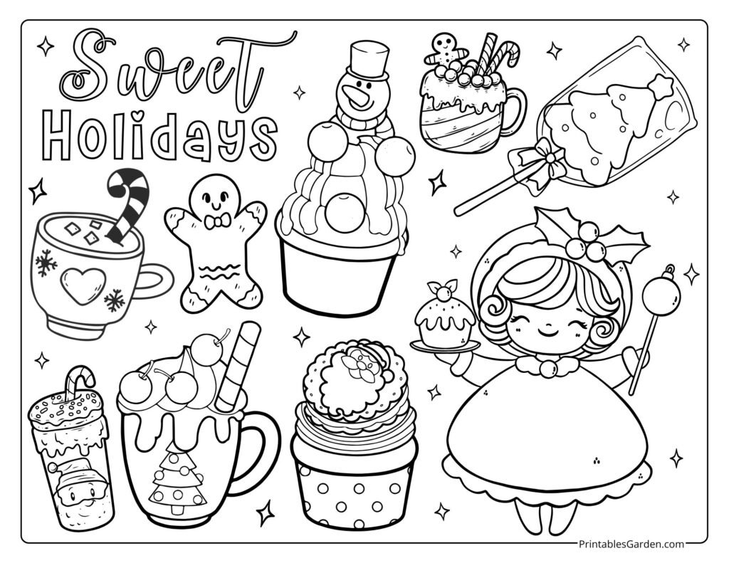 Christmas Coloring Pages — Sweet Holiday Treats | Printables Garden