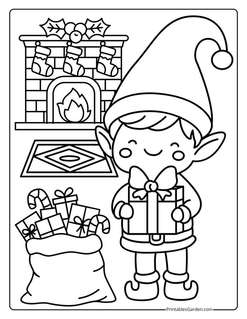 elf coloring pages | Printables Garden