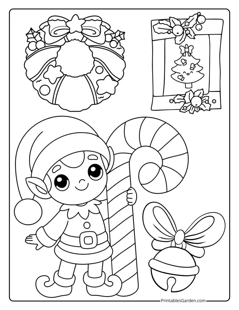 christmas elves coloring pages | Printables Garden