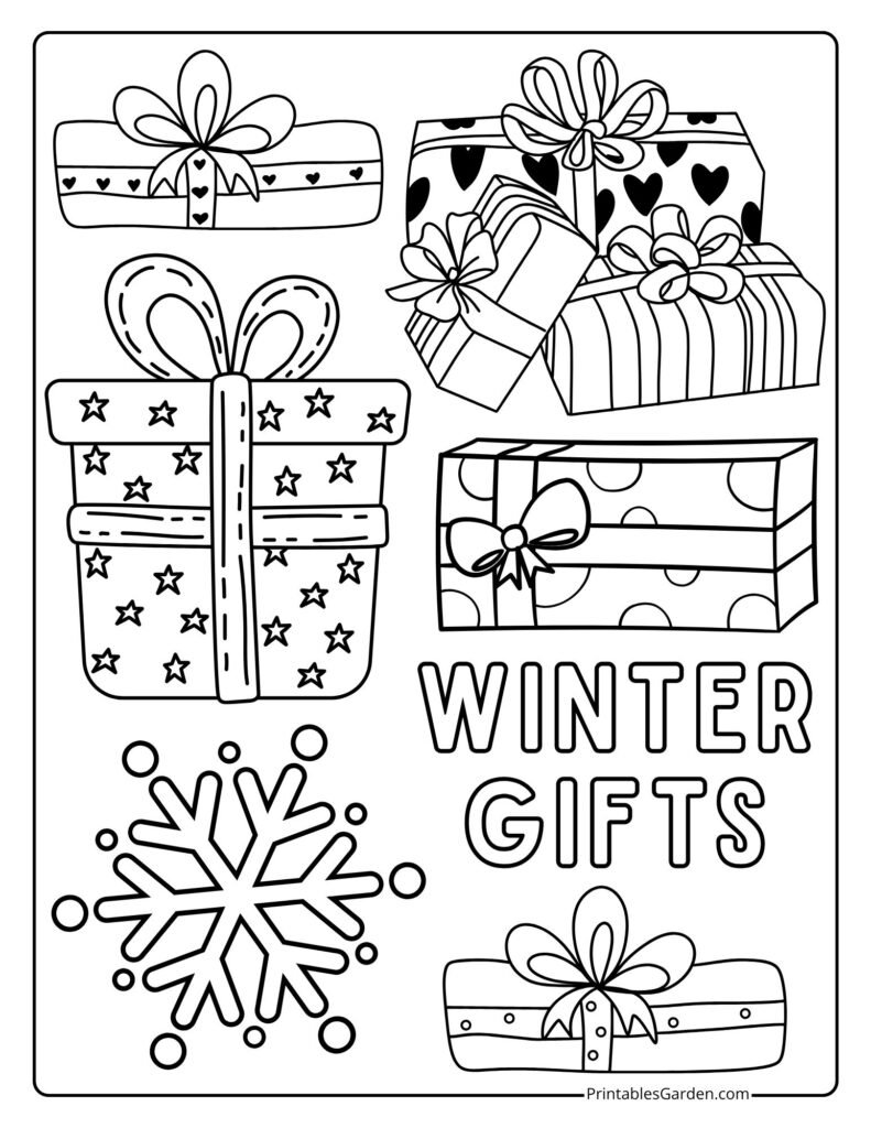 Christmas gifts coloring pages | Printables Garden