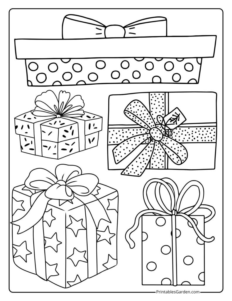 Presents coloring pages | Printables Garden