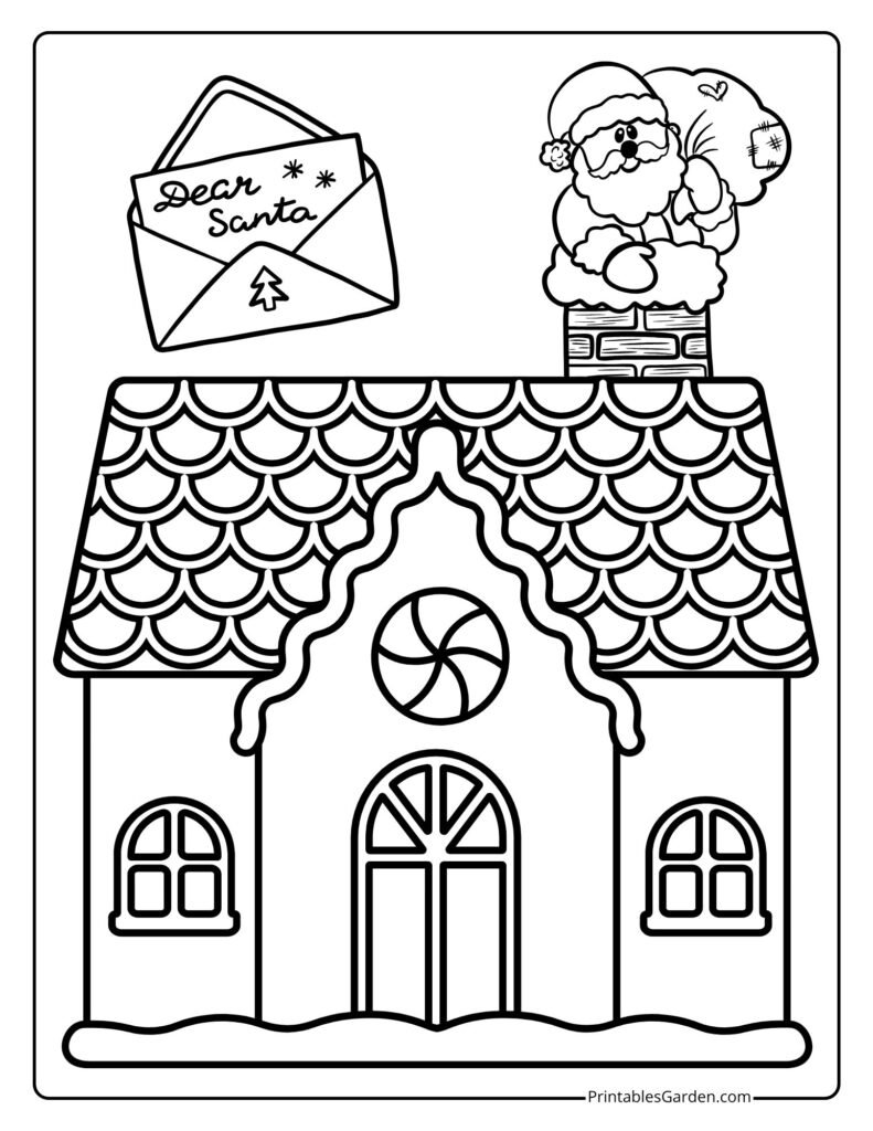 Christmas gingerbread house coloring pages | Printables Garden