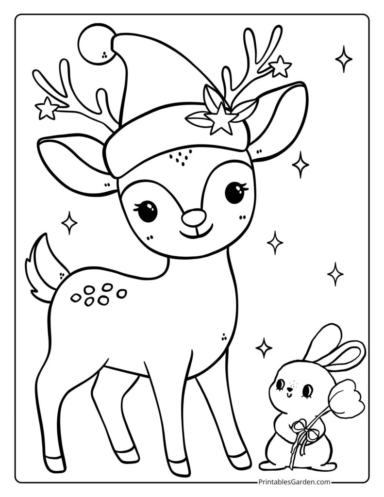 Reindeer christmas coloring pages | Printables Garden