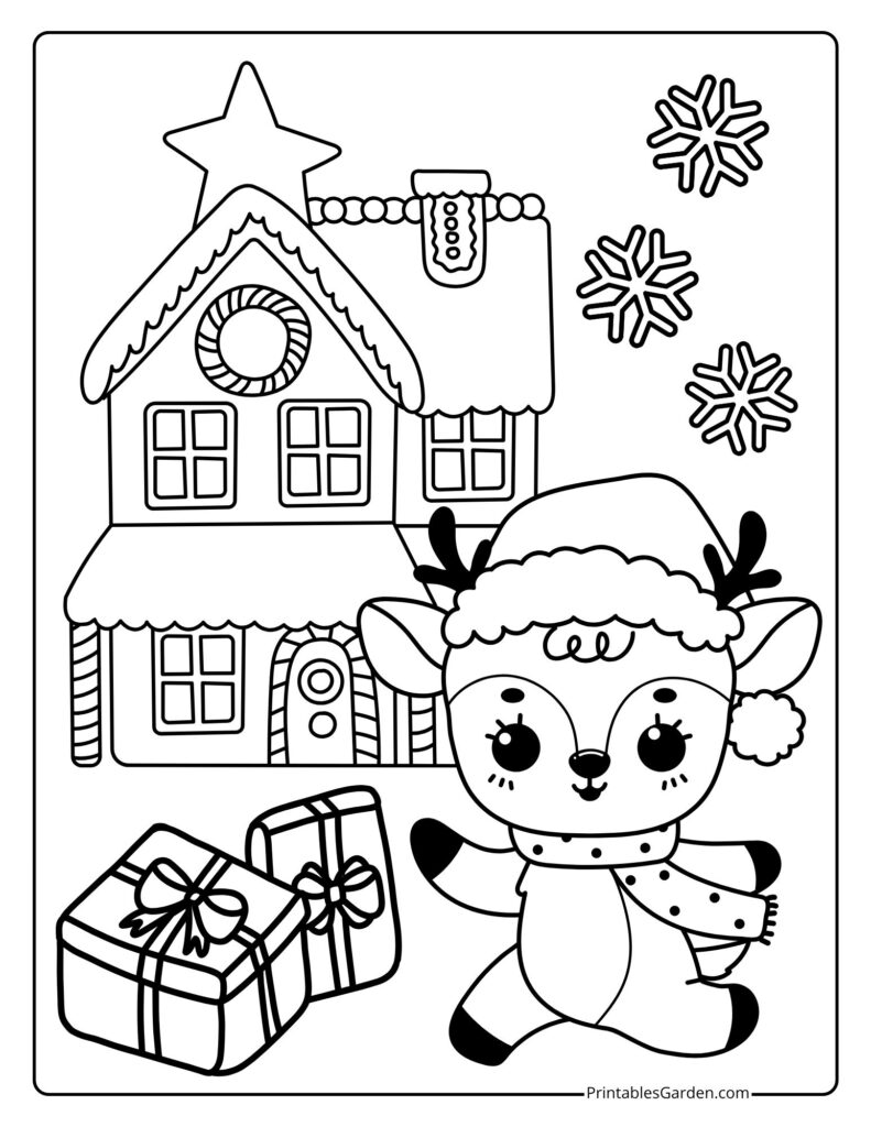Reindeer christmas coloring pages | Printables Garden