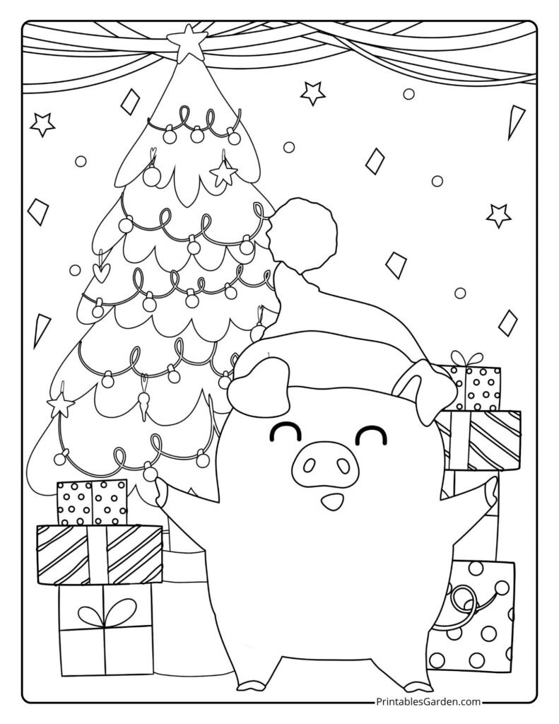 Christmas Tree Coloring Page — Free Printable | Printables Garden