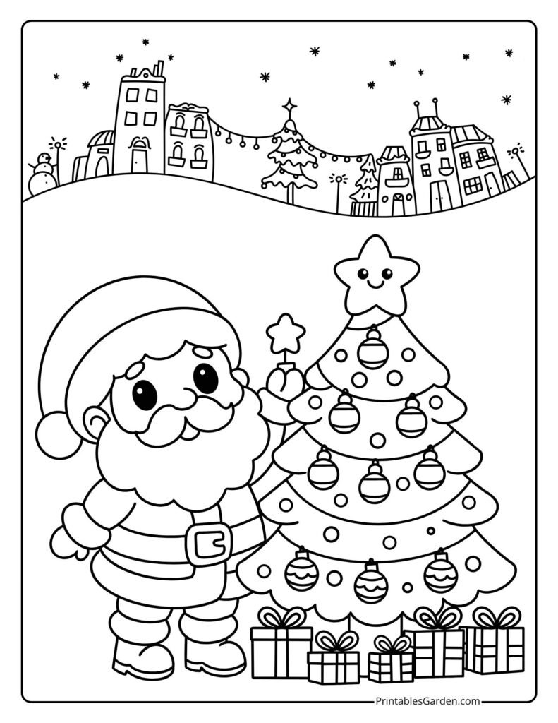 Christmas Tree Coloring Page — Free printable | Printables Garden