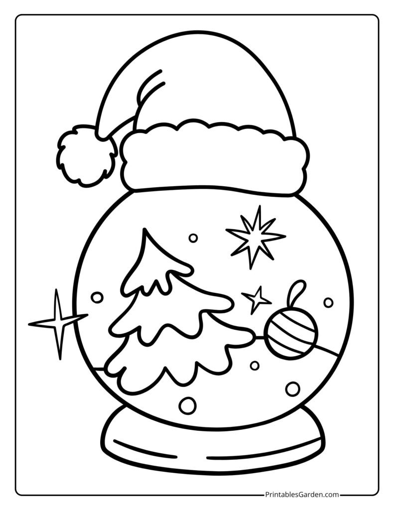 Christmas snow globe coloring pages | Printables Garden