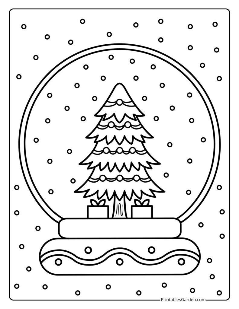 Snow globe coloring pages | Printables Garden