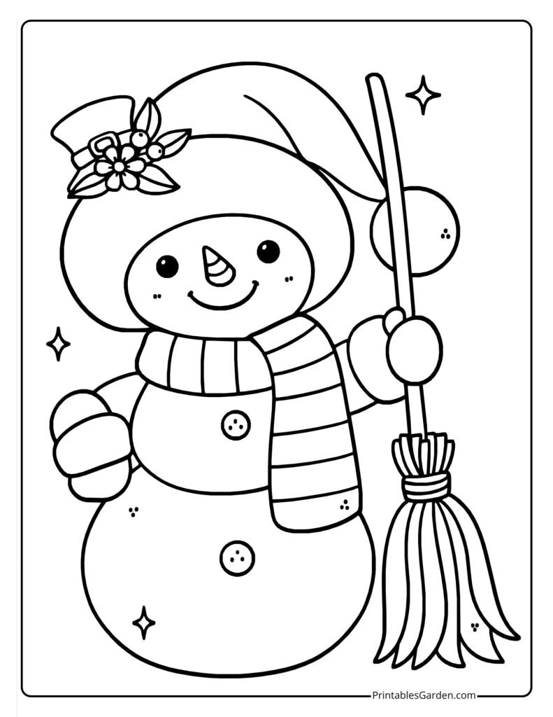 Christmas snowman coloring pages | Printables Garden