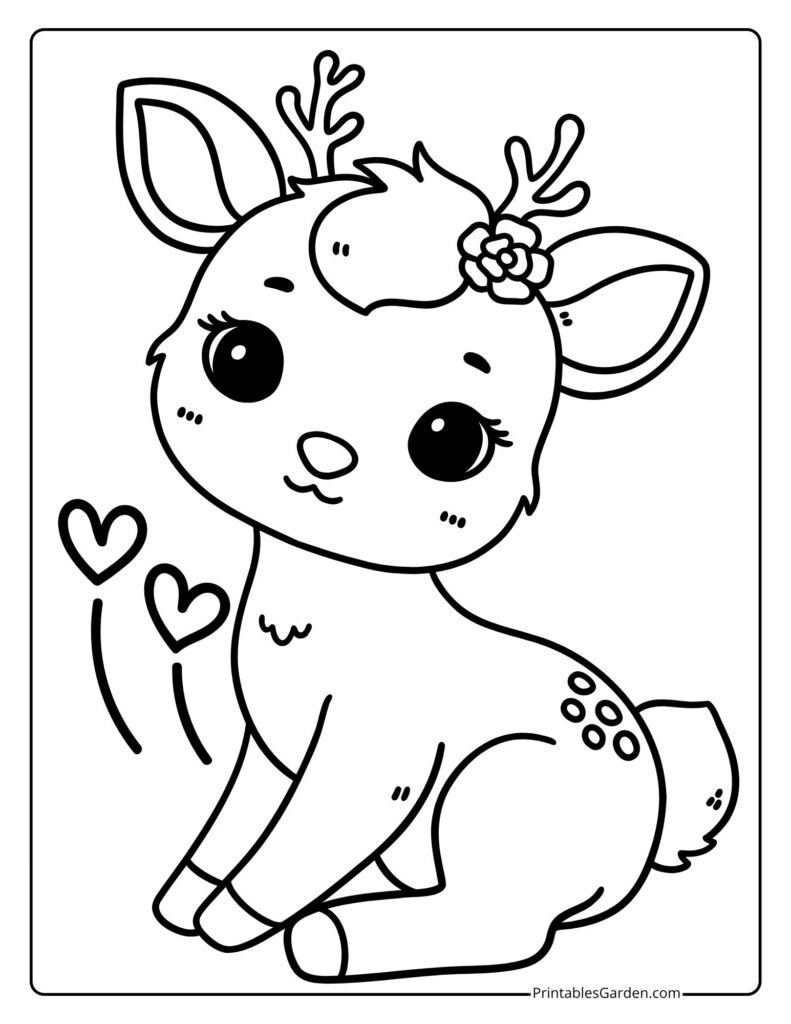 Cute reindeer coloring pages | Printables Garden