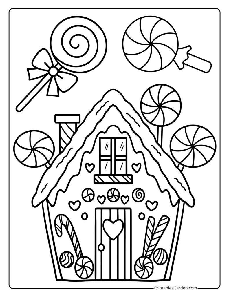 Cute gingerbread house coloring pages | Printables Garden