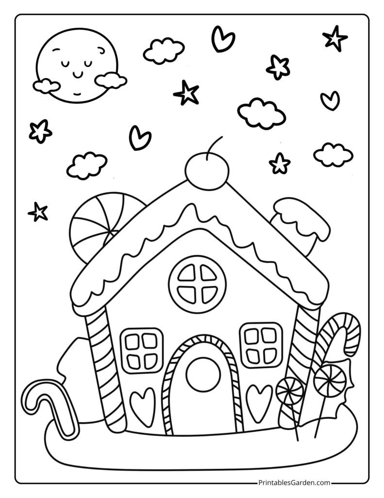 Cute gingerbread house coloring pages | Printables Garden