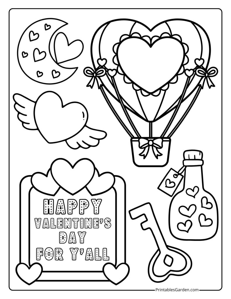 Happy Valentine’s Day coloring pages | Printables Garden