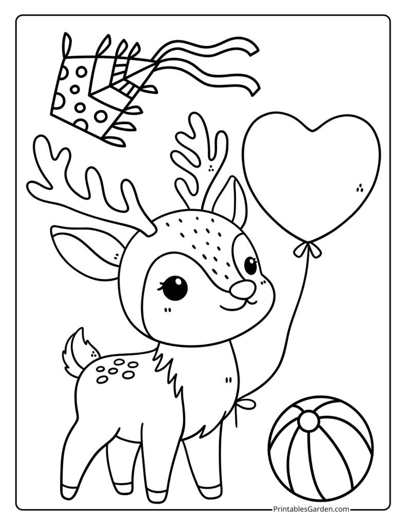 Cute reindeer coloring pages | Printables Garden