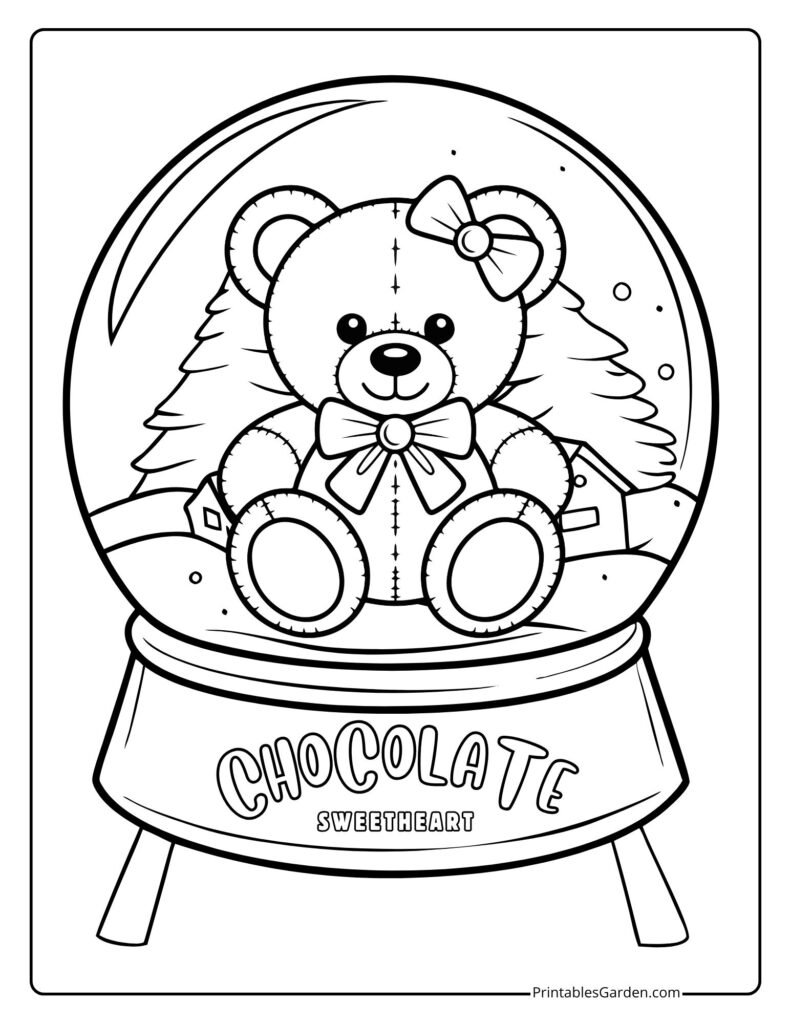 Cute snow globe coloring pages | Printables Garden