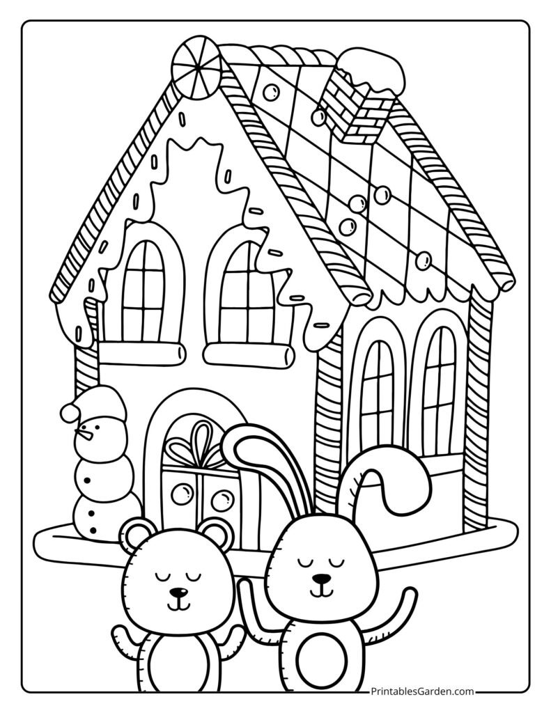 Cute gingerbread house coloring pages | Printables Garden