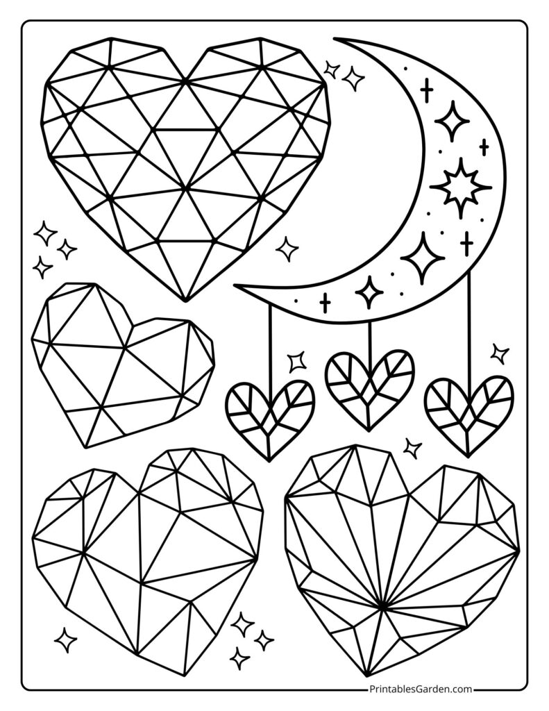 Heart coloring pages | Printables Garden