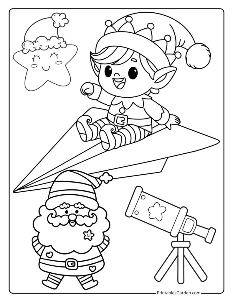 christmas elves coloring pages | Printables Garden