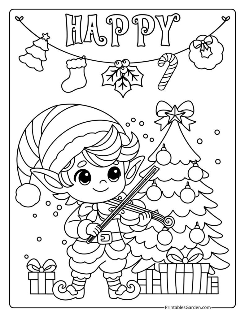 elf coloring pages | Printables Garden