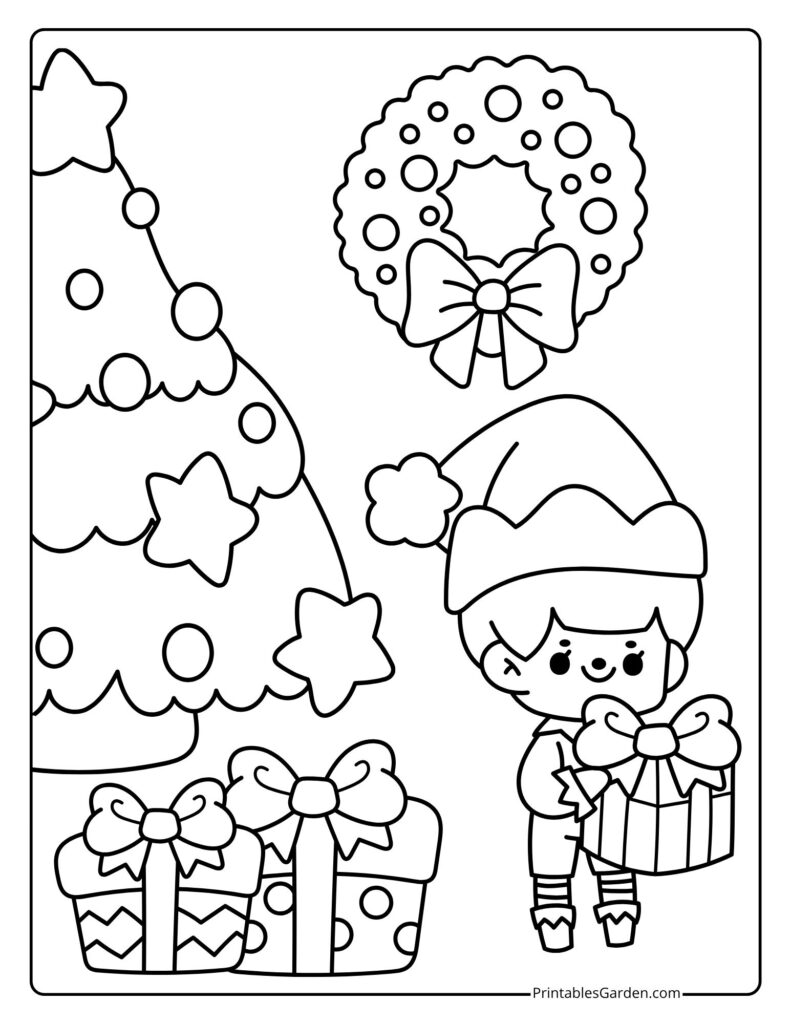 santa’s elves coloring pages | Printables Garden