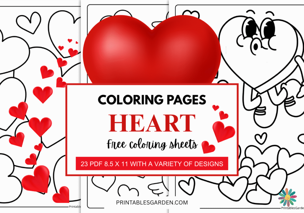 Heart coloring pages | Printables Garden