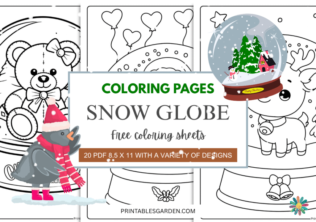 Snow globe coloring pages | Printables Garden