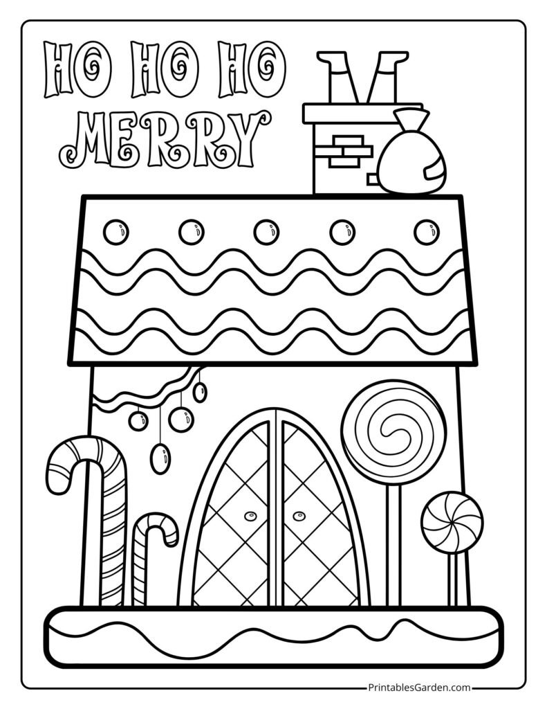 Gingerbread house coloring pages | Printables Garden
