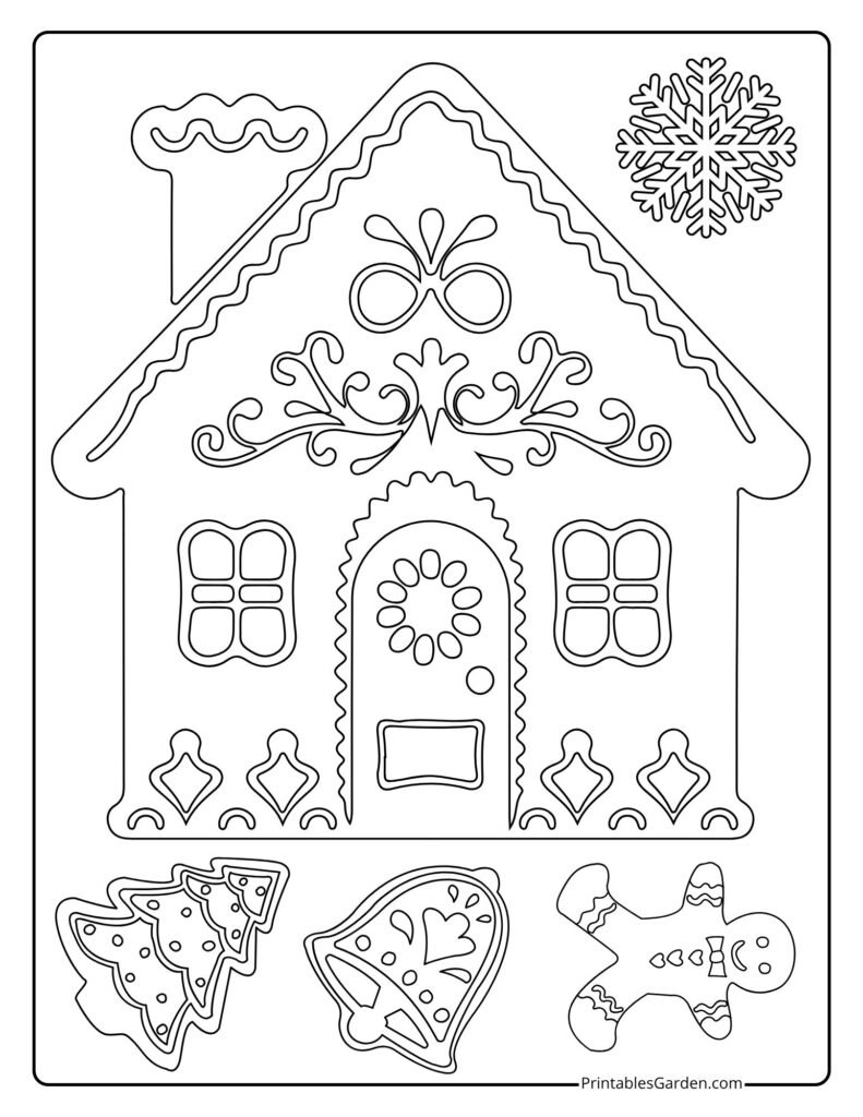 Gingerbread house coloring pages | Printables Garden