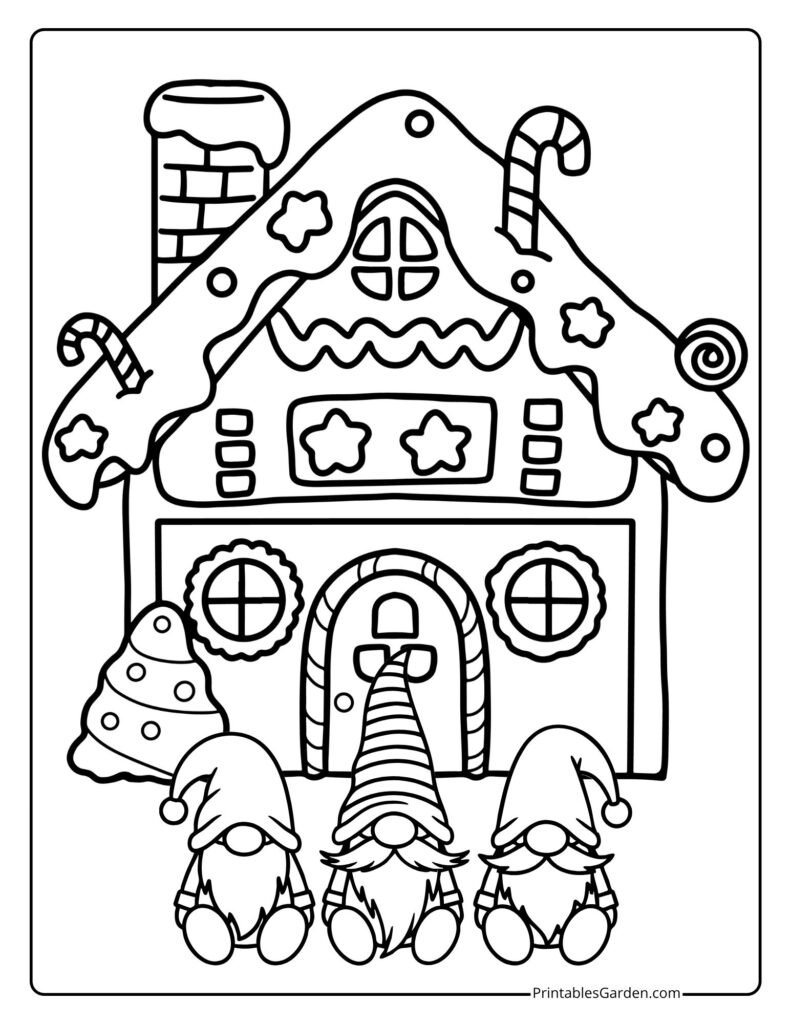 Gingerbread house coloring pages | Printables Garden