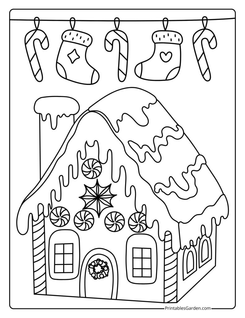 gingerbread house coloring pages | Printables Garden