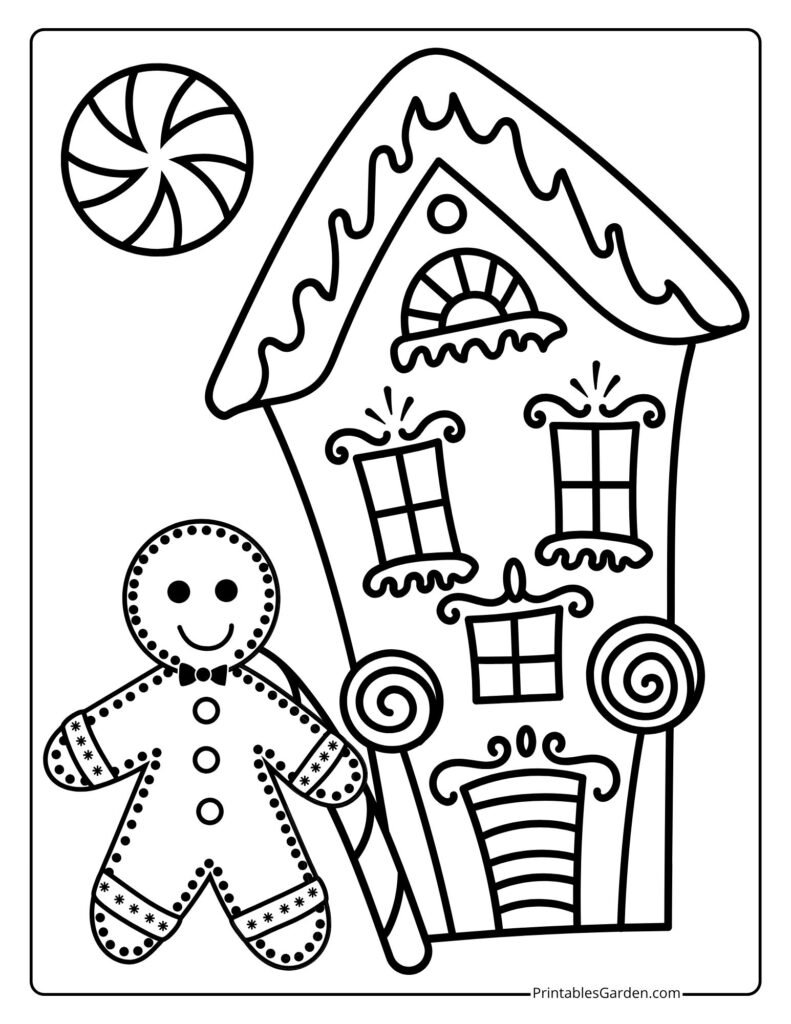 Gingerbread house coloring sheets | Printables Garden