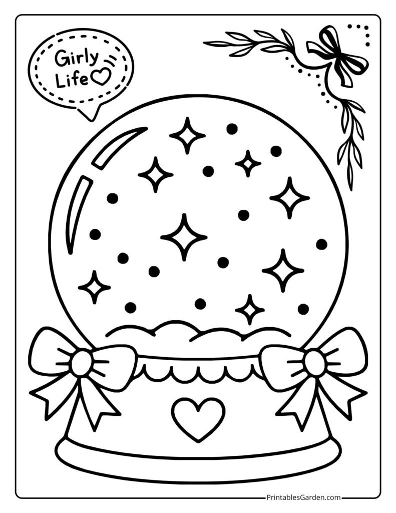 Cute snow globe coloring pages | Printables Garden