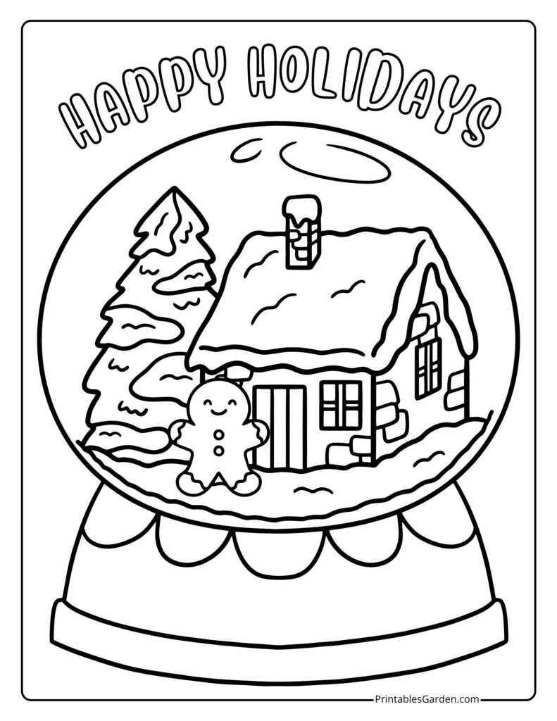 Christmas snow globe coloring pages | Printables Garden