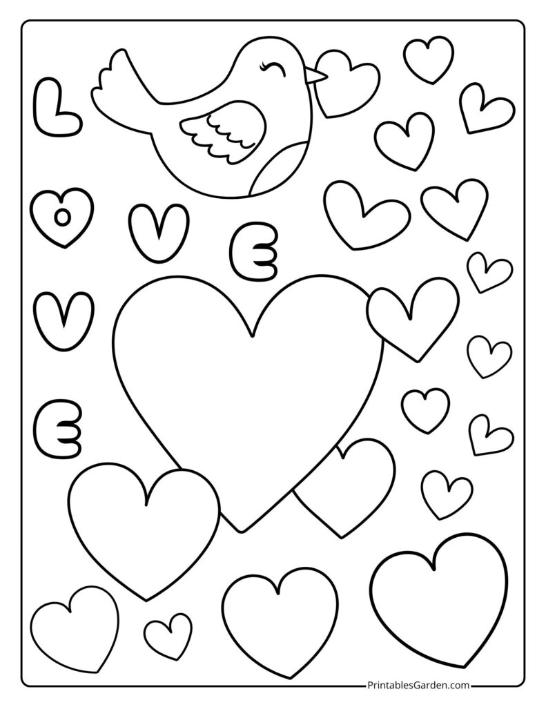 Heart coloring pages | Printables Garden