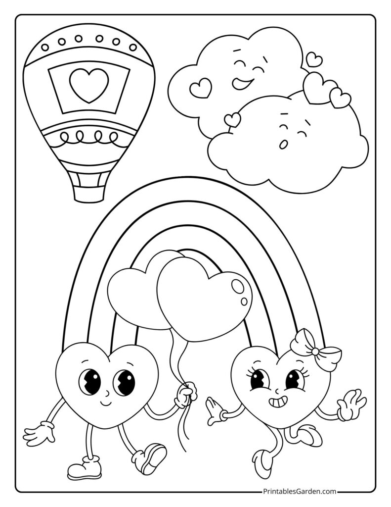 Heart shape coloring pages | Printables Garden