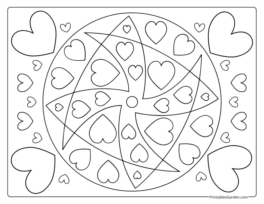 Heart shape coloring pages | Printables Garden