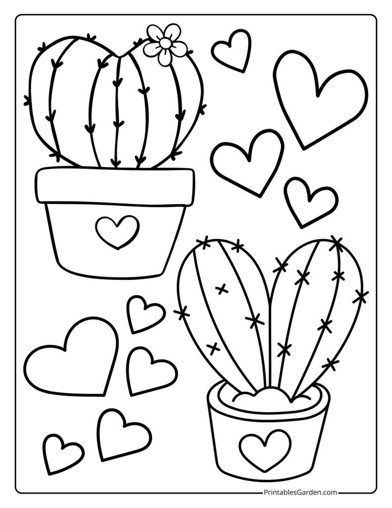 Heart shape coloring sheets | Printables Garden