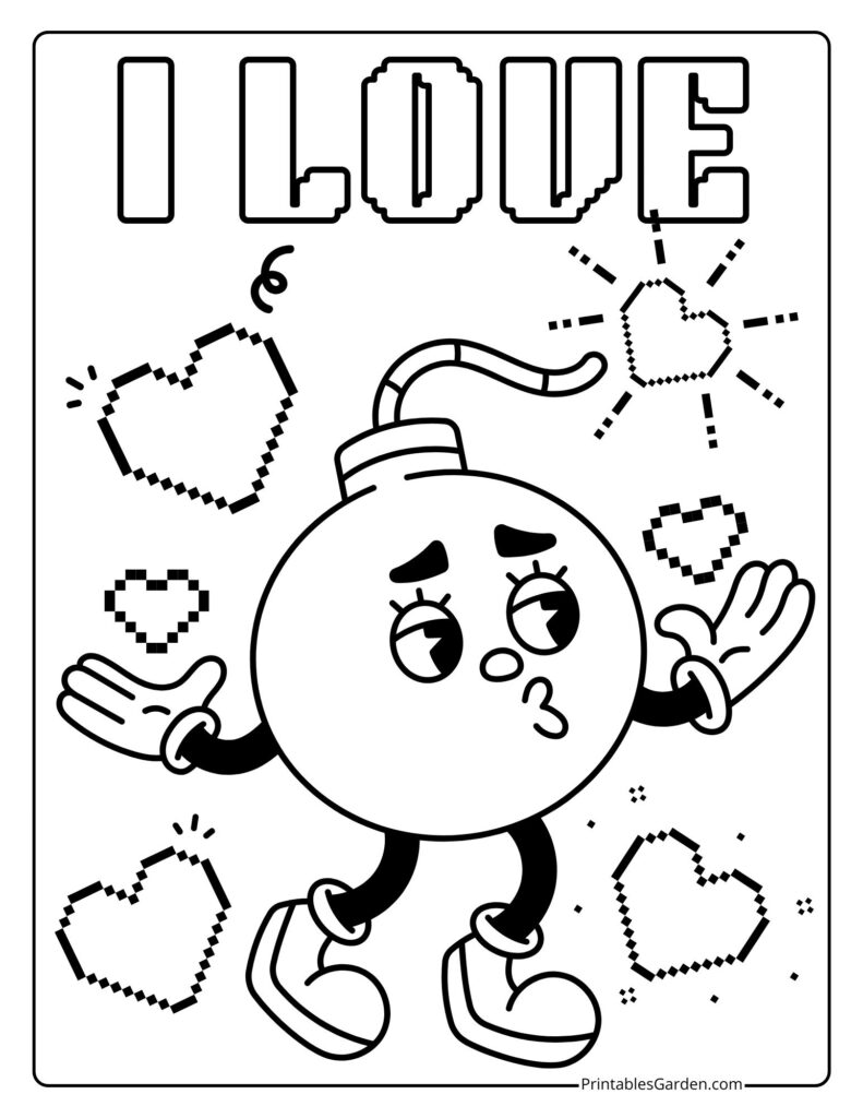 Love coloring page printable | Printables Garden