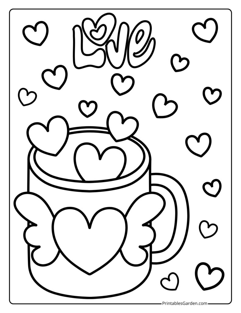 Cute heart coloring pages | Printables Garden