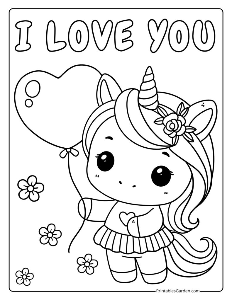 Cute I love you coloring pages | Printables Garden