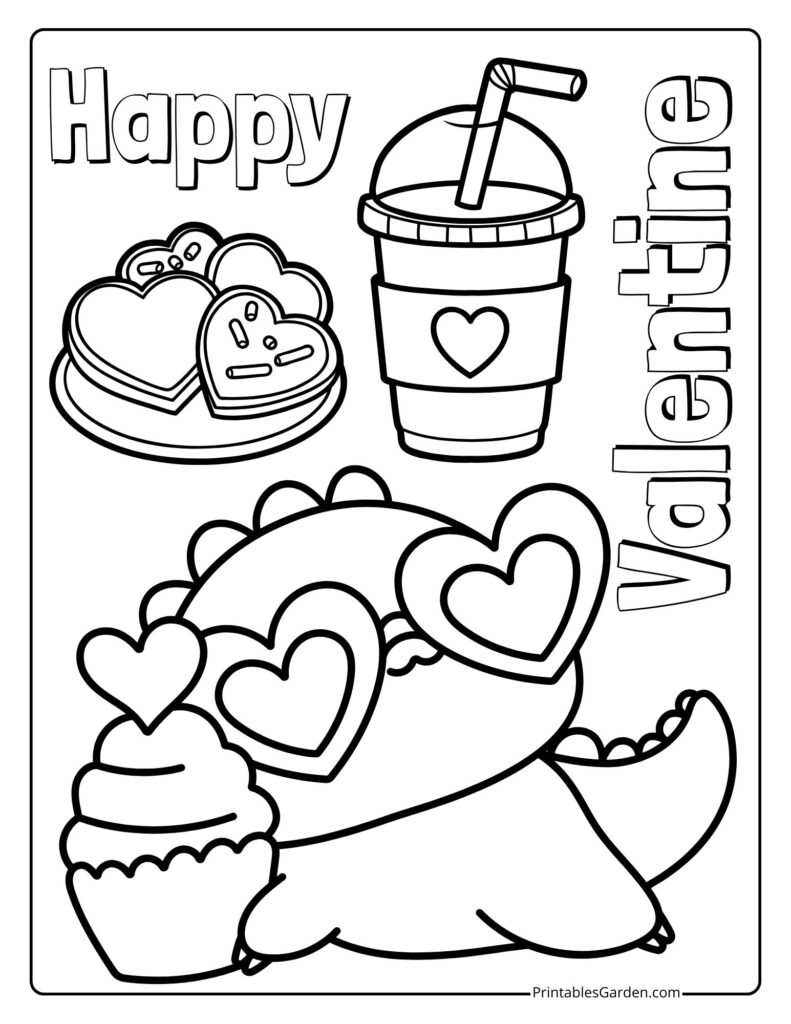 Cute Valentine’s Day coloring pages | Printables Garden