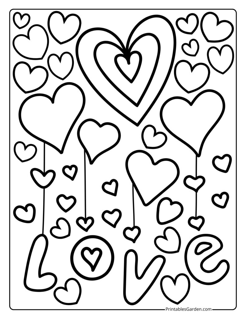 Heart coloring pages | Printables Garden