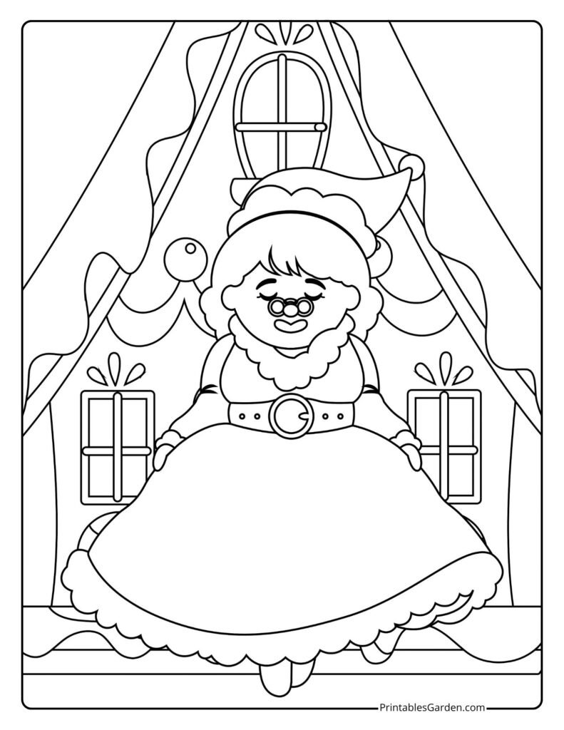 Mrs Claus Coloring Page — Free Printable | Printables Garden