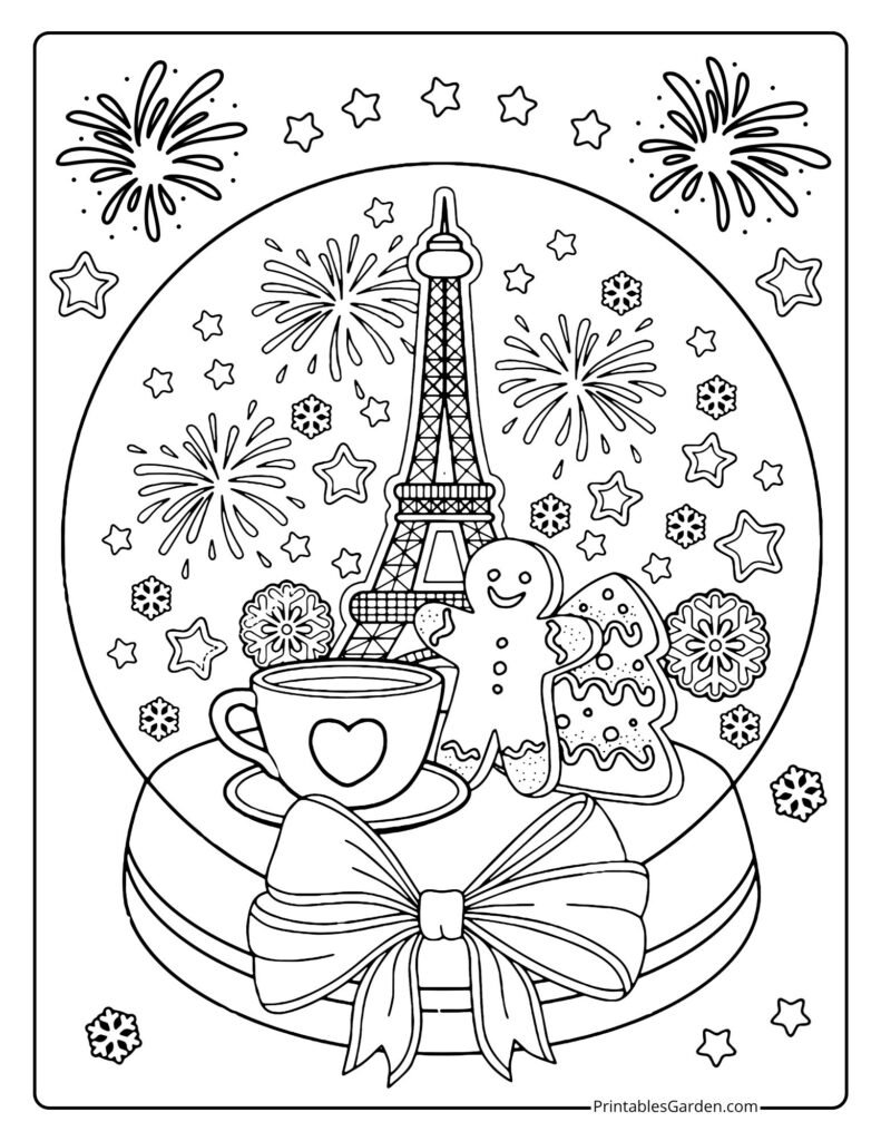 Snow globe coloring sheets | Printables Garden