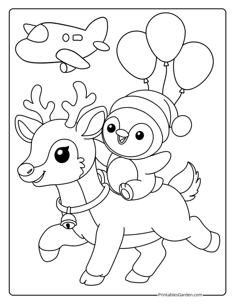 Cute reindeer coloring pages | Printables Garden