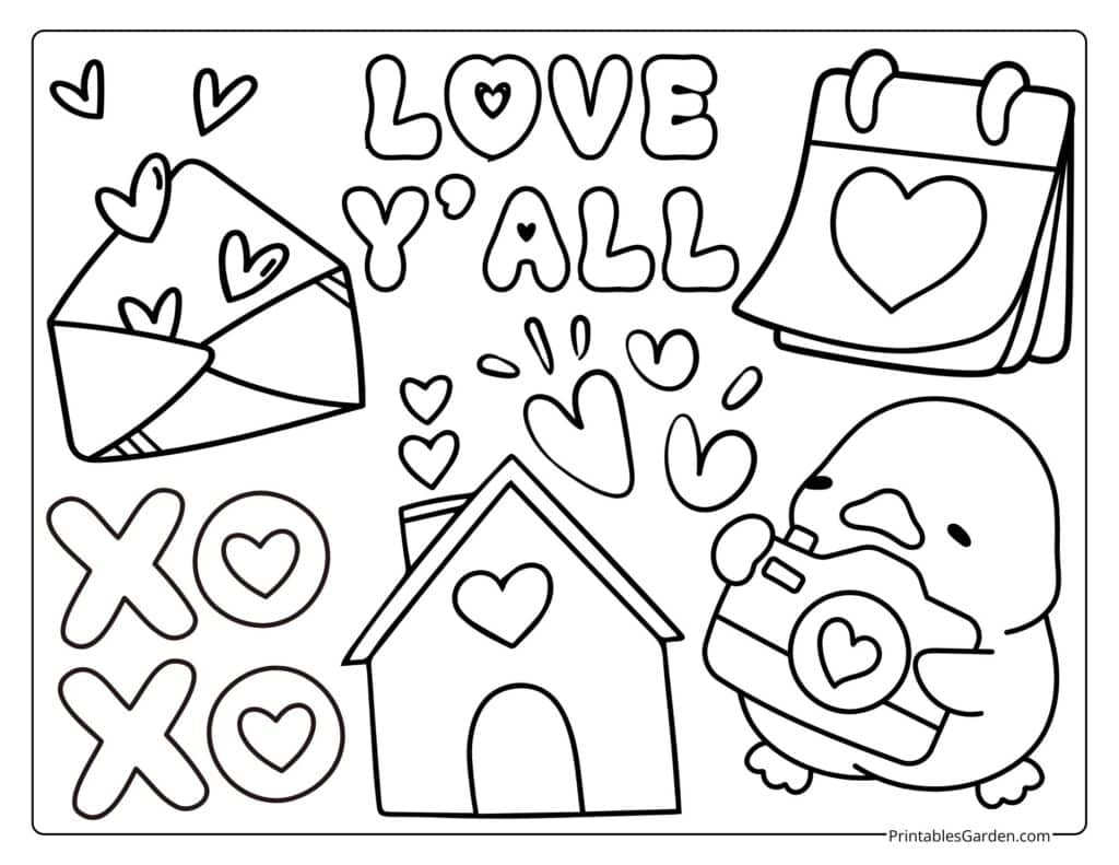 Cute Valentine’s Day coloring pages | Printables Garden