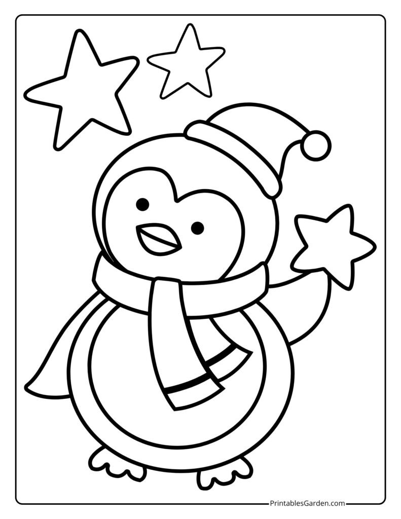 Penguin coloring pages for winter | Printables Garden
