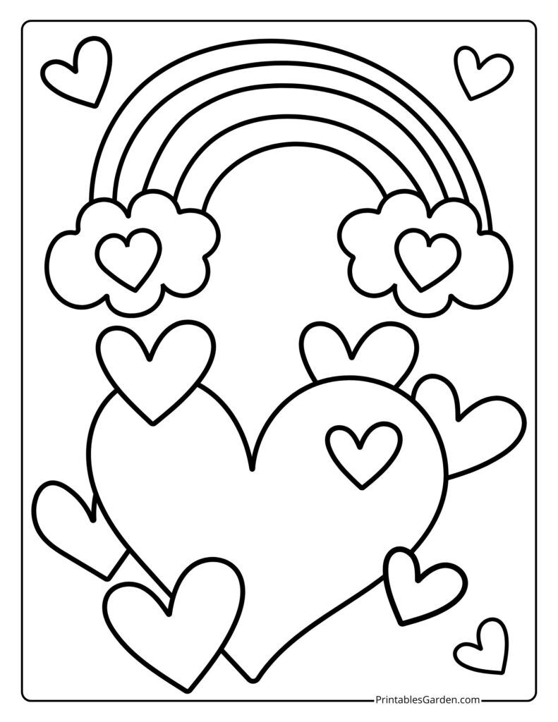 Cute heart coloring sheets | Printables Garden