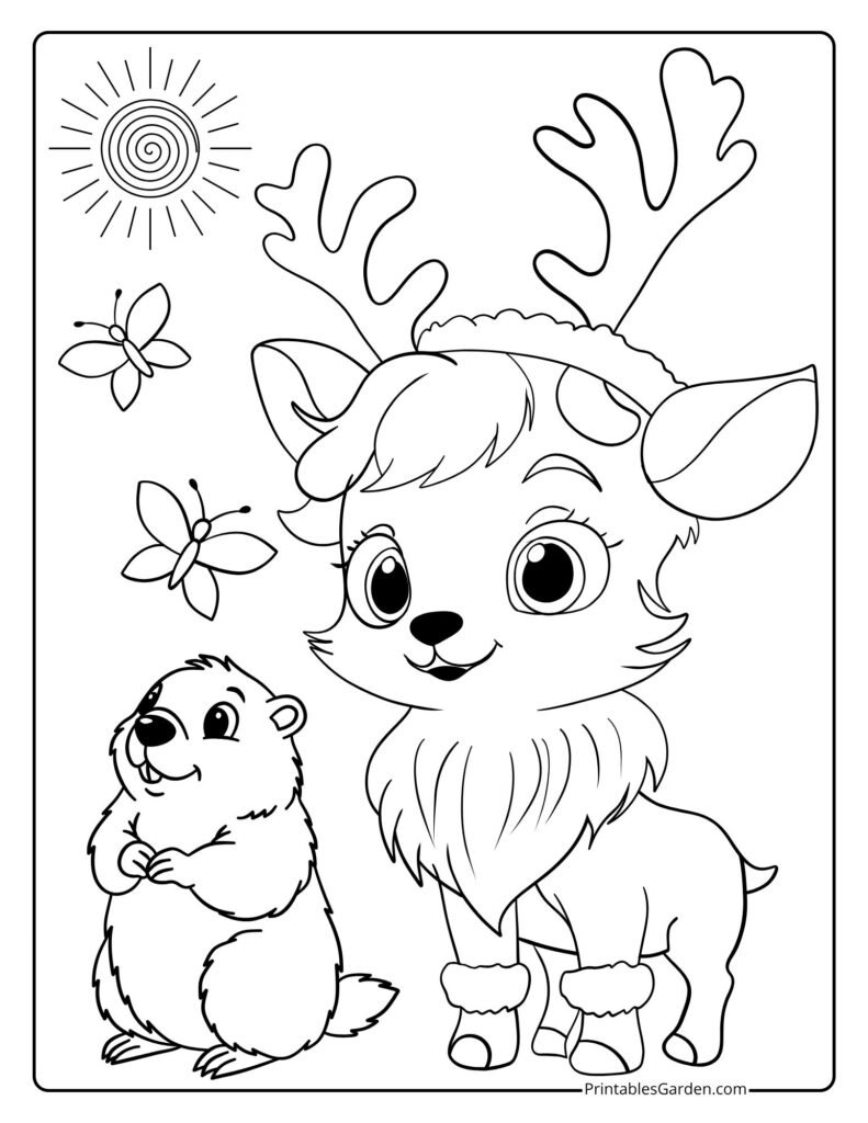 Reindeer coloring pages | Printables Garden